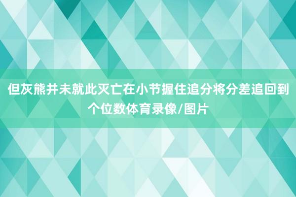 但灰熊并未就此灭亡在小节握住追分将分差追回到个位数体育录像/图片