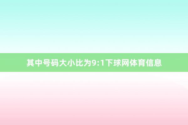 其中号码大小比为9:1下球网体育信息