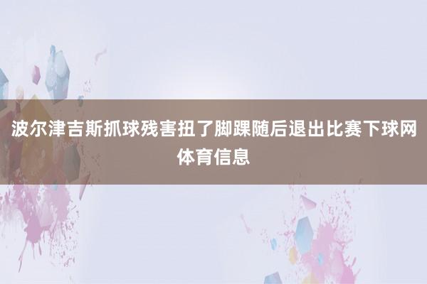 波尔津吉斯抓球残害扭了脚踝随后退出比赛下球网体育信息