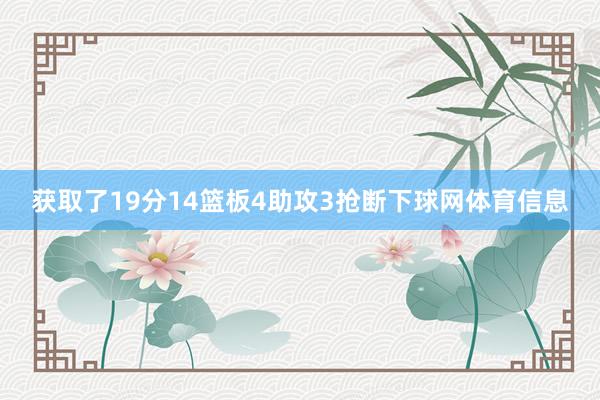 获取了19分14篮板4助攻3抢断下球网体育信息