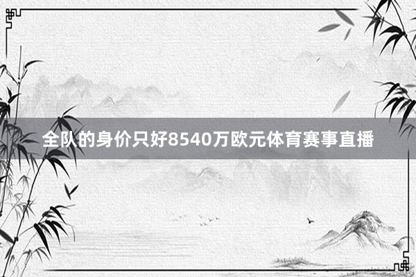 全队的身价只好8540万欧元体育赛事直播