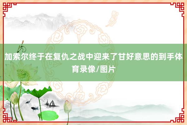 加索尔终于在复仇之战中迎来了甘好意思的到手体育录像/图片