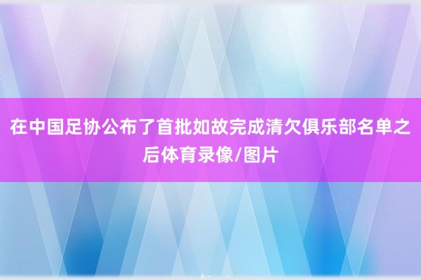 在中国足协公布了首批如故完成清欠俱乐部名单之后体育录像/图片