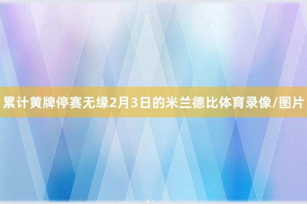 累计黄牌停赛无缘2月3日的米兰德比体育录像/图片